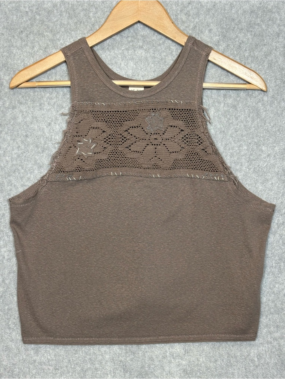 Free People We The Free Window Star Crochet Lace Embroidered Tank Top-Small